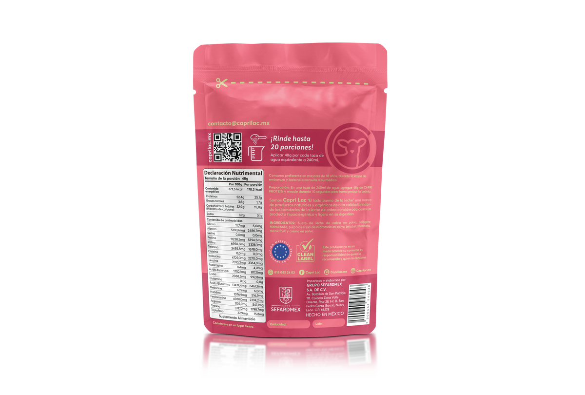 Capri Protein sabor Fresa con Colágeno Hidrolizado