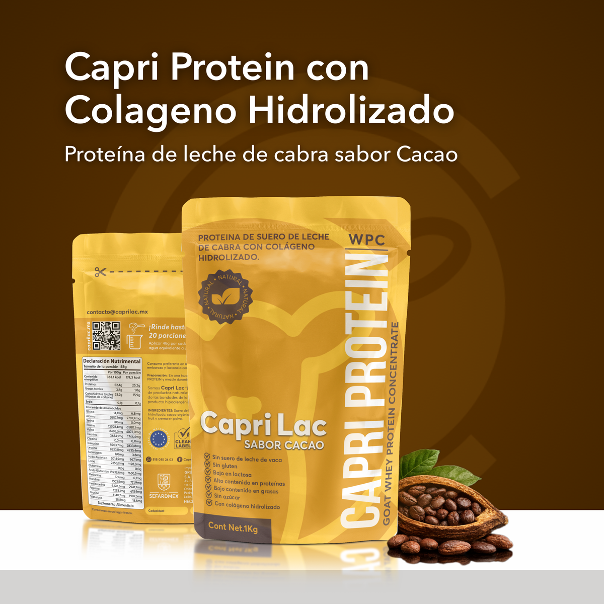 Capri Protein sabor Cacao con Colageno Hidrolizado