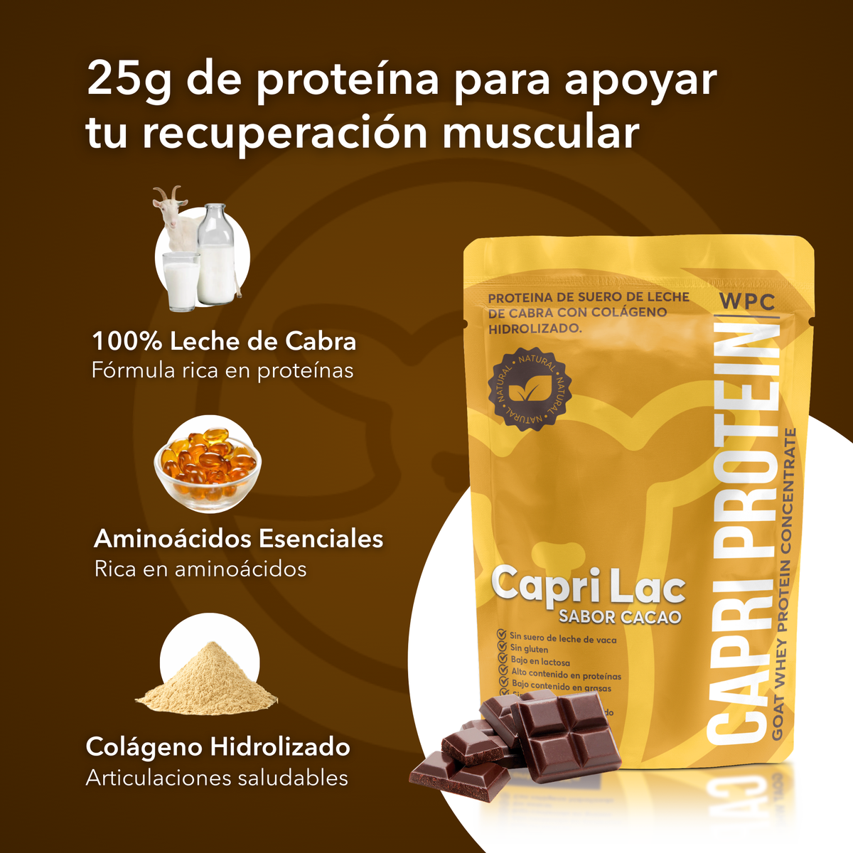 Capri Protein sabor Cacao con Colageno Hidrolizado